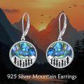 wholesale 925 Sterling Silver Abalone Shell Mountain Forest Dangle Earrings for Women Skiing Gifts Nature Jewelry-0-5
