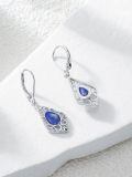 TOUPOP Sterling Silver Gemstone Teardrop Dangle Drop Earrings-0-4