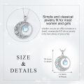 wholesale 925 Sterling Silver Blue Moonstone Crescent & Stars Pendant Necklace-0-4