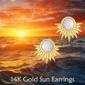 wholesale 18k Solid White Opal Starburst Stud Earrings - Trendy Fashion s for Her-0-2
