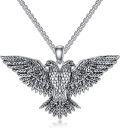 wholesale 925 Sterling Silver Vintage Style Hawk Pendant Necklaces for Men Dad Gifts-0-0