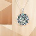 wholesale 925 Sterling Silver Abalone Shell Tree of Life Pendant with CZ and Evil Eye Charm Necklace-0-4