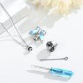 wholesale 925 Sterling Silver Butterfly Cremation Jewelry Urn Necklace with Moonstone Elements and Chain for Women's Ashes Keepsake Pendant Memorial Lockets-0-0
