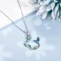 wholesale 925 Sterling Silver Hummingbird Pendant Necklace with Green Stones for Women Girls Mothers Day Gift-0-2