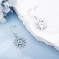 wholesale 925 Sterling Silver Blue Crystal Snowflake Drop Earrings - Winter  for Her-0-3
