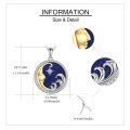 wholesale 925 Sterling Silver Abalone Shell & Lapis Lazuli Starry Night Pendant Necklace-0-4