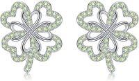 wholesale S925 Sterling Silver Four Leaf Clover Earrings Shamrock Stud Earrings Clover Mother's Day Jewelry for Women Mom-Shamrock-Shamrock