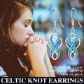 wholesale Sterling Silver Opal Celtic Knot Dangle Earrings Irish Jewelry Gift-0-17