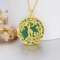 wholesale 14K Gold Sterling Silver Jade Tree of Life Necklace for Women-0-3