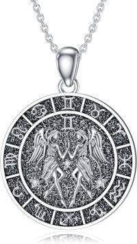 wholesale 925 Sterling Silver 925 Angelic Gemini Zodiac Pendant Necklace for Women - Elegant -Gemini
