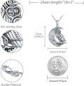 wholesale 925 Sterling Silver Moon and Owl Pendant Necklace for Women Girls-0-4