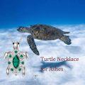 wholesale 925 Sterling Silver Green Crystal Sea Turtle Keepsake Cremation Pendant Necklace-0-5