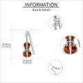 wholesale 925 Sterling Silver Violin & Bow Musical Notes Pendant Necklace with Amber Stone for Women-0-2