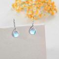 wholesale 925 Sterling Silver Round Moonstone Drop Earrings-0-2