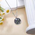 wholesale Silver Synthetic Stone Raven Pendant Crow Round Necklace Gift for Women-0-38