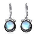 wholesale 925 Sterling Silver Black Plated Vintage Moonstone Drop Earrings For Women-0-0