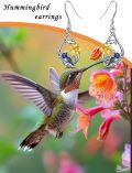 wholesale 925 Sterling Silver Blue Bird & Yellow Flower Drop Earrings - Cute Animal Jewelry for Women-0-5