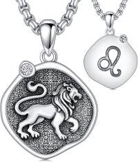 wholesale Sterling Silver Zodiac Constellation Necklace Astrology Pendant-07-Leo Necklace