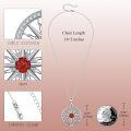 wholesale 925 Sterling Silver Red Fire Opal Compass I'd be lost without you Pendant Necklace Gift for Women-0-5