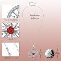 wholesale 925 Sterling Silver Compass Necklace With Red Stone And Engraving-0-5