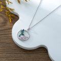 wholesale 925 Sterling Silver Hummingbird & Flower Pendant Necklaces with Cubic Zirconia Stones s for Women Girls-0-1