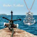 wholesale 925 Sterling Silver Nautical Anchor & Compass Pendant Necklace s for Women and Men-0-4