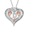wholesale 925 Sterling Silver Rose Pendant Necklace A Z Initial Letter Heart Jewelry for Women Valentine Mother s Day Birthday Gifts for Her-0-0