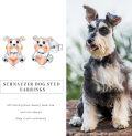 wholesale 925 Sterling Silver Dog Stud Earring - Schnauzer Design-0-4