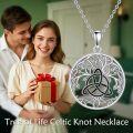 wholesale 925 Sterling Silver Tree of Life Triquetra Knot Pendant Necklace-0-1