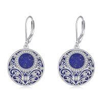 wholesale 925 Sterling Silver Celtic Teardrop Filigree Earrings Jewelry Gifts for Women-Lapis Lazuli Filigree Earrings