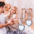 wholesale 925 Sterling Silver Heart-Shaped White Fire Opal Leverback Dangle Earrings-0-4