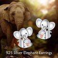 wholesale 925 Sterling Silver Elephant Stud Earrings - Adorable Animal  for Her-0-2