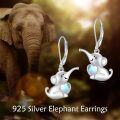 wholesale 925 Sterling Silver Elephant Heart Moonstone Drop Earrings for Women-0-5
