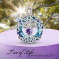 wholesale TOUPOP Gifts For Women 925 Sterling Silver Tree Of Life Birthstone Necklace With Crystal Birthday Jewelry Gifts For Women, Sterling Silver, No Gemstone -0-2