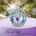 TOUPOP Sterling Silver No Gemstone Tree Of Life Birthstone Necklace-0-2