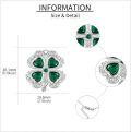 wholesale 925 Sterling Silver Green Crystal Four-Leaf Clover Charm Necklace Gift for Women-0-4