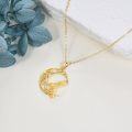 wholesale 14K Gold Raven Moon Pendant Necklace -  Gold Minimalist s for Her Valentines Day Mother's Day-0-2