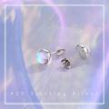 wholesale 925 Sterling Silver Blue Opalite Round Stud Earrings for Sensitive Ears-0-3