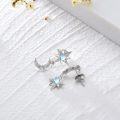 wholesale 925 Sterling Silver Star & Crescent Moon Dangle Earrings with Opalite Stone and CZ Accents-0-4