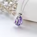 TOUPOP Sterling Silver Rose Crystal Birthstone Necklace, 18+2 Inch-0-4