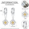 wholesale 925 Sterling Silver Flower Drop Earrings with Gold Accents and Chain Links-0-5