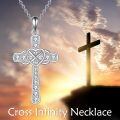 wholesale 925 Sterling Silver Heart and Celtic Knot Cross Pendant Necklace-0-1