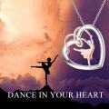 wholesale 925 Sterling Silver Heart-Shaped Ballet Dancer Pendant Necklace for Women and Girls-0-1