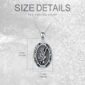 wholesale 925 Sterling Silver Oval St. Christopher Protect Us Medal Pendant Necklace-0-4