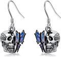 wholesale 925 Sterling Silver Halloween Jewelry Skeleton Hand Bat Cat Spider Skull Ghost Earrings Gifts for Women-0-0