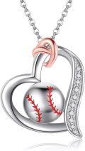 wholesale 925 Sterling Silver Baseball Love Sport Ball Pendant Necklace for Women-0-0