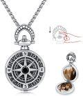 wholesale 925 Sterling Silver Compass Pendant Necklace for Men Women Graduation Inspirational -0-2