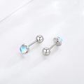 wholesale 925 Sterling Silver Moonstone Tragus Earrings Cartilage Screw Back Helix Piercing Hypoallergenic Jewelry for Women-0-2