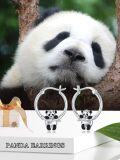 wholesale 925 Sterling Silver Cute Panda Bear Huggie Hoop Earrings for Girls and Women - Adorable Animal  Idea-0-5
