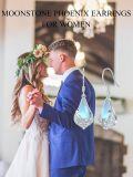 wholesale 925 Sterling Silver Peacock Teardrop Moonstone Leverback Earrings for Women-0-4